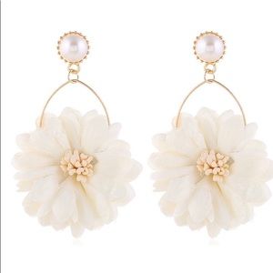 Fabric Flower Earrings